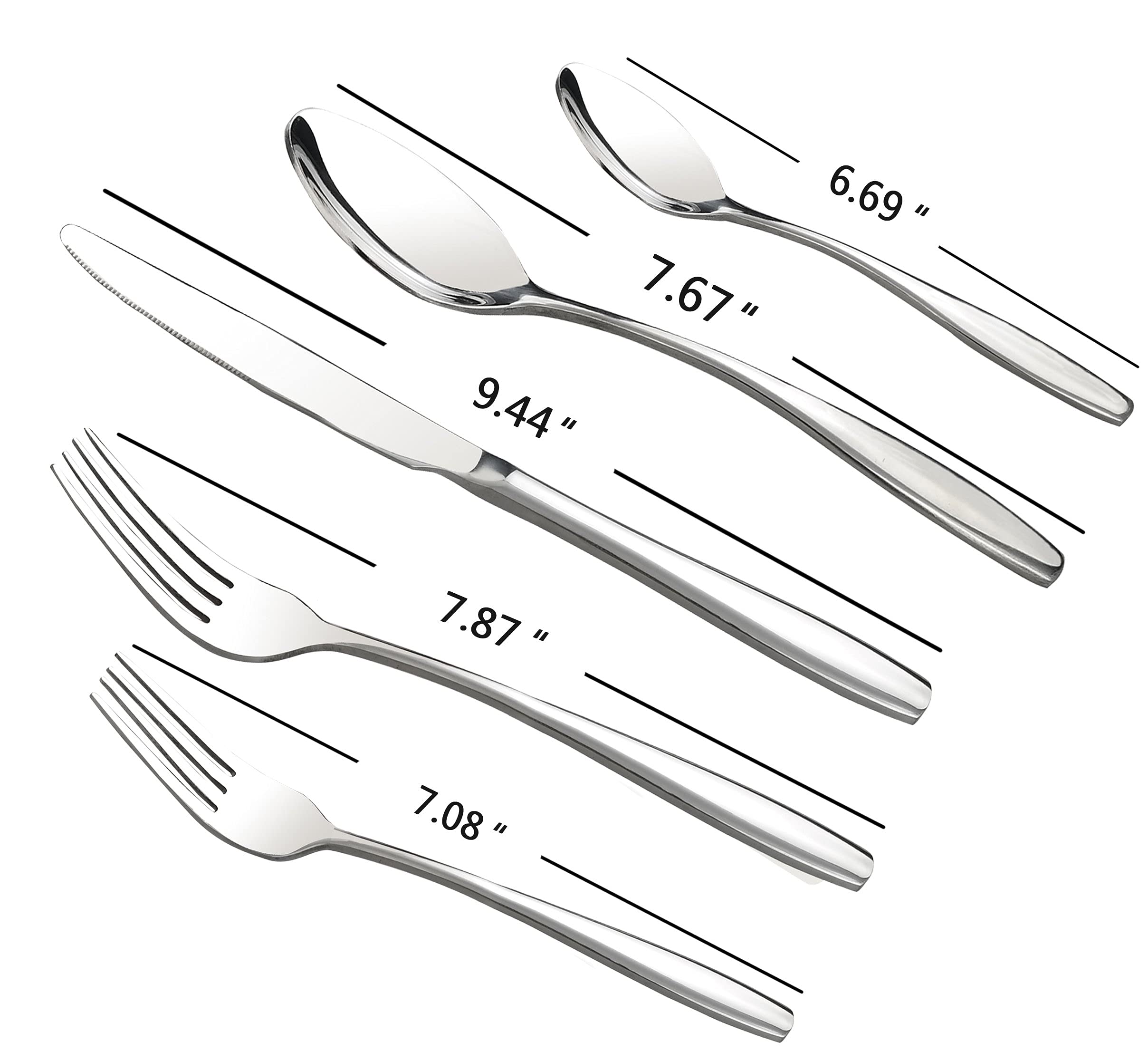 Ggbin 60 Pieces Kitchen Silverware Set Service For 12, Stainless Steel Dinner Table Flatware Set